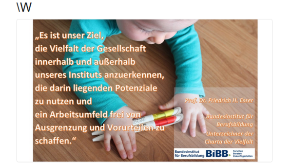 Ein Zitat von Prof. Dr. Esser: „Es ist unser Ziel, die Vielfalt innerhalb und außerhalb unseres Instituts anzuerkennen, die darin liegenden Potenziale zu nutzen und ein Arbeitsumfeld frei von Ausgrenzung und Vorurteilen zu schaffen.“ 